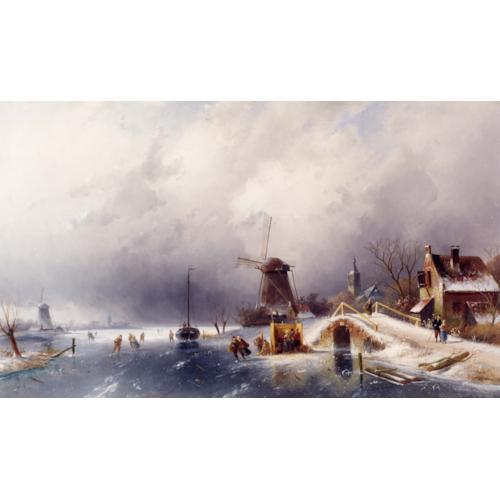 Skaters in a Winter Landscape, Holland
